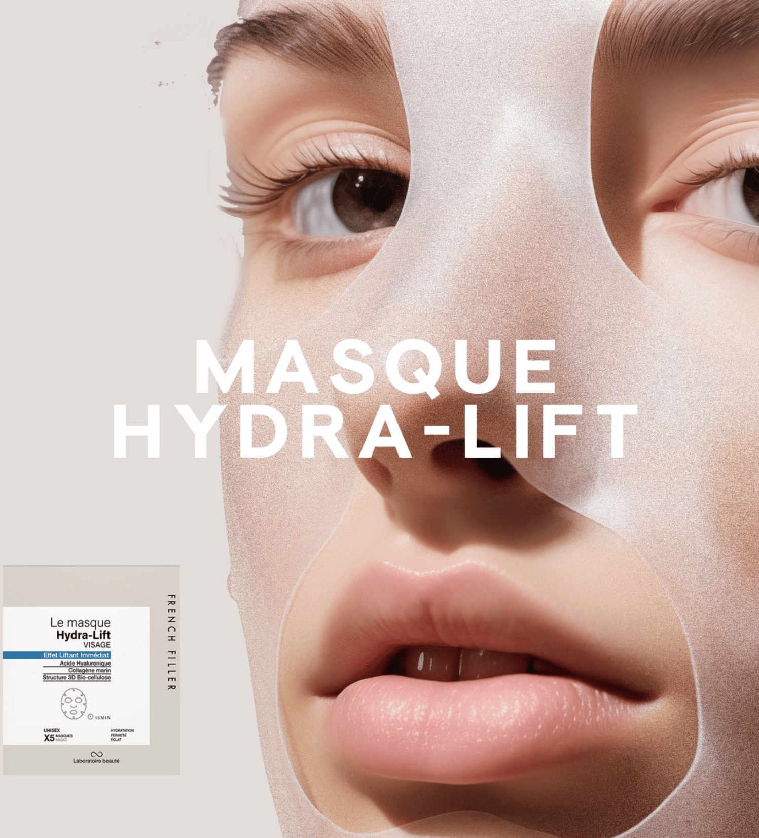 masque visage acide hyalruonique collagene marin hydratant tenseur fermeté rides éclat hydratation